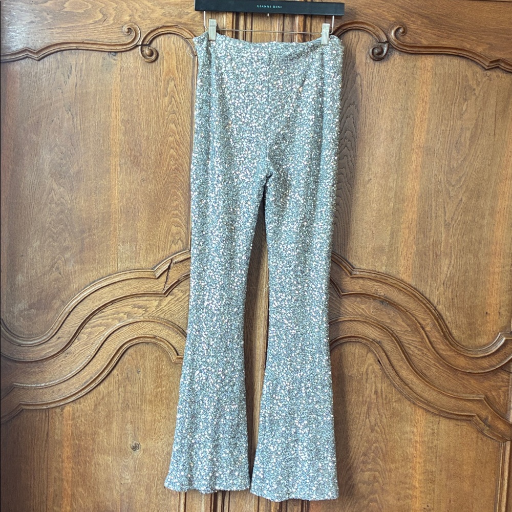 Greylin Sequin-Trim Pants in Silver-Grey - Picture 6 of 8